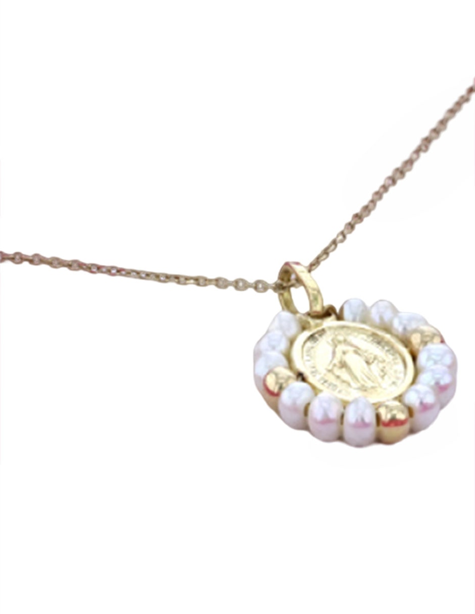 Collar de ovalado de oro amarillo 14 K 2