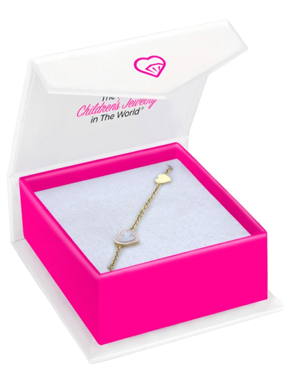 Pulsera de oro amarillo con zirconia 14 K acabado pulido 5