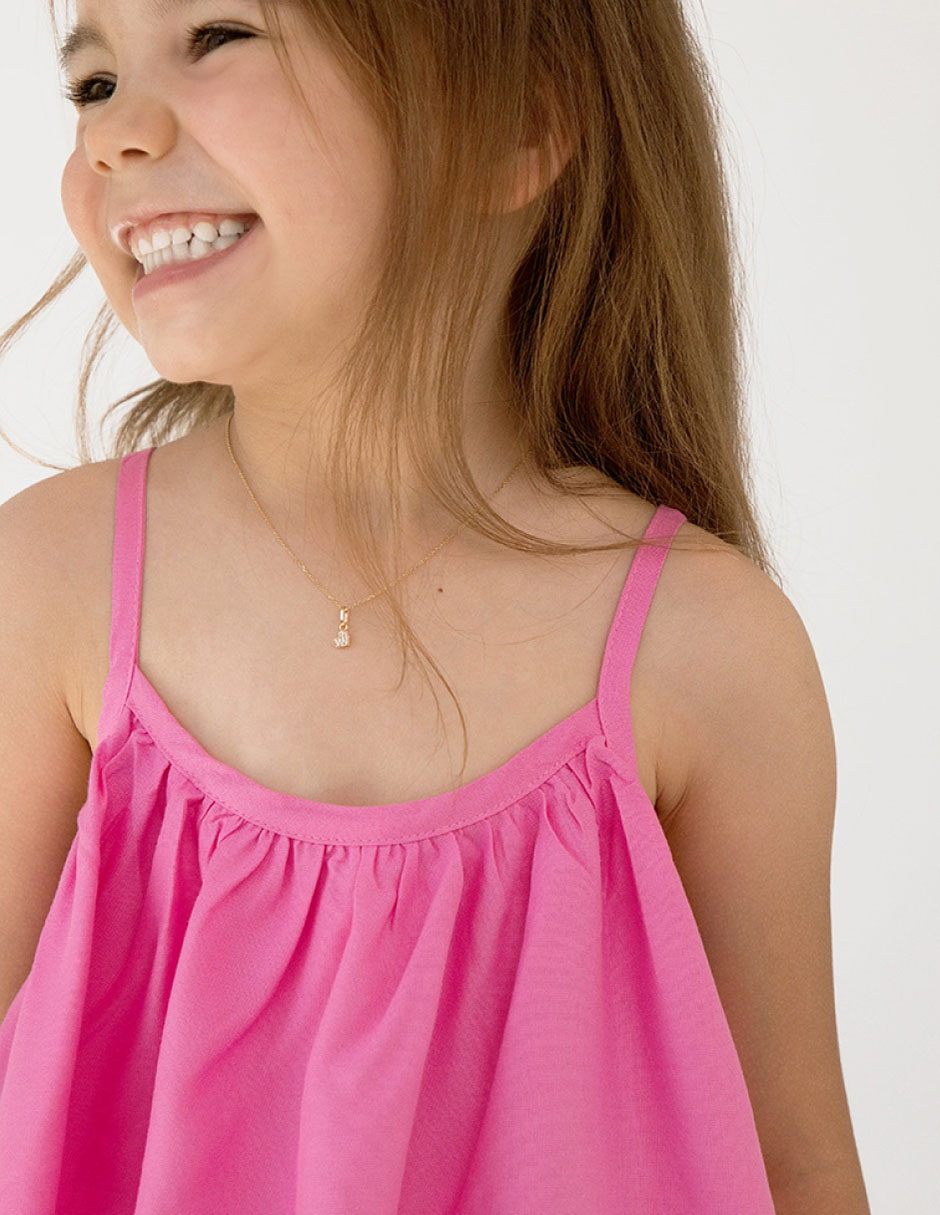Collar corazón de oro amarillo 14 K 2