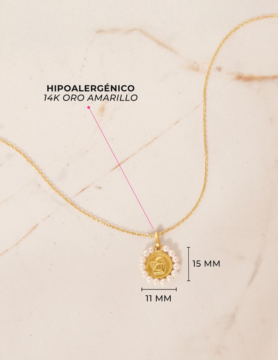 Collar redondo de oro amarillo 14 K 6