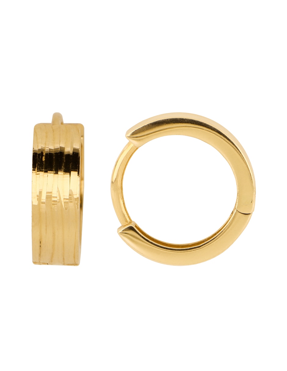 Aretes de oro amarillo 14 k con acabado diamantado Aretes de oro amarillo 14 k con acabado diamantado