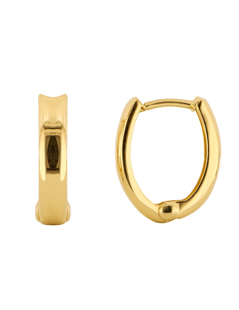 Aretes de oro amarillo 14 k con acabado liso Aretes de oro amarillo 14 k con acabado liso
