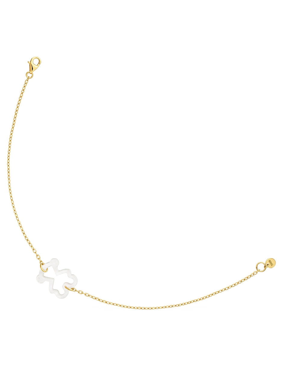 Pulsera de oro amarillo con nácar 9 K Kaos acabado brillante Pulsera de oro amarillo con nácar 9 K Kaos acabado brillante