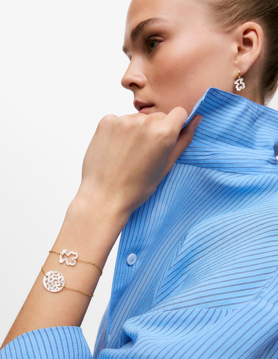 Pulsera Tous de oro amarillo con nácar 9 K Kaos acabado brillante