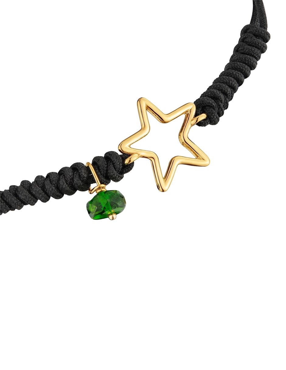 Pulsera de oro con cromodiópsido 9 k acabado brillante 4