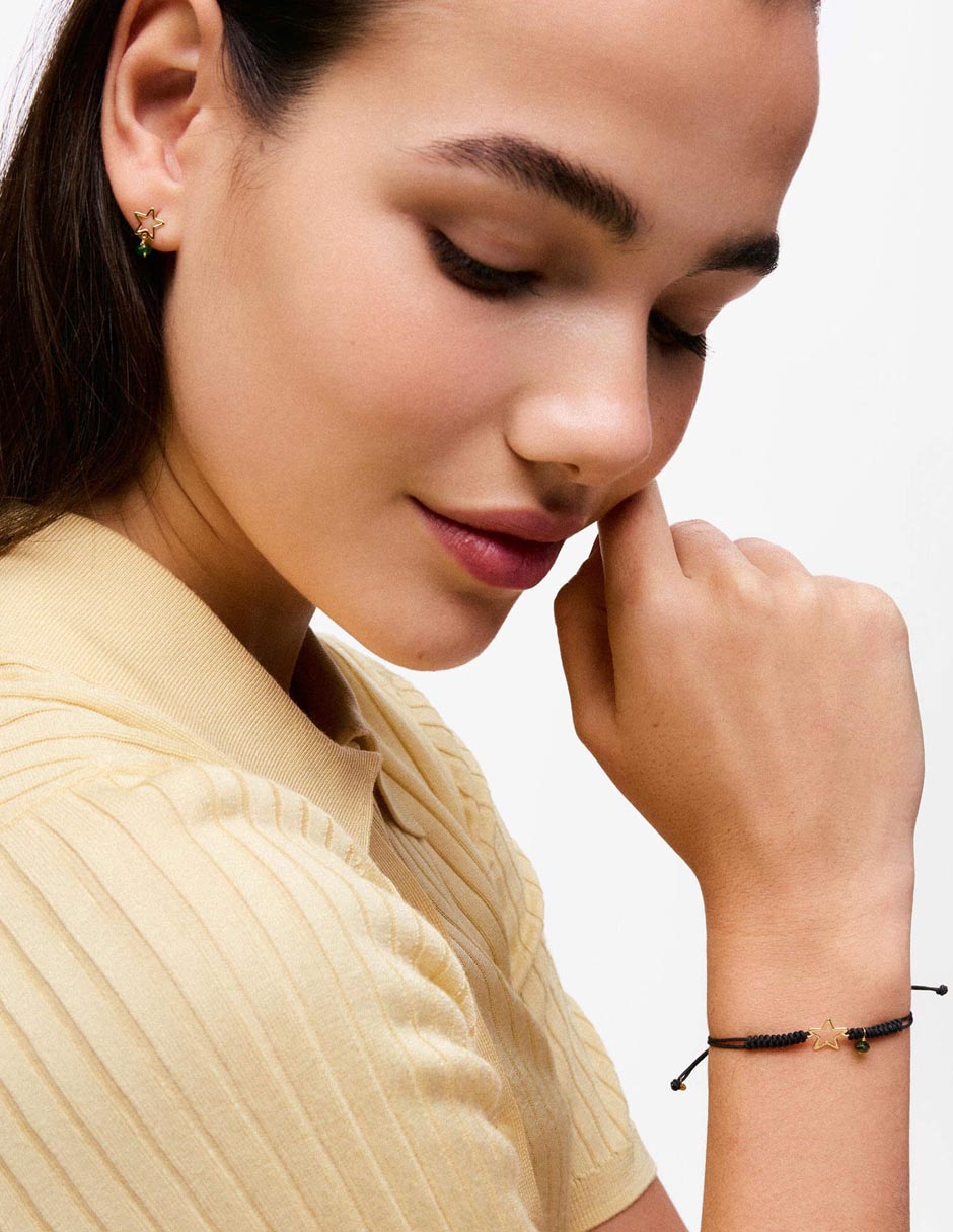 Pulsera de oro con cromodiópsido 9 k acabado brillante 5