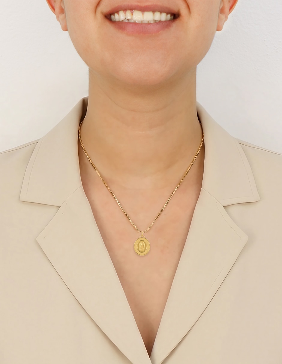 Medalla ovalada de oro amarillo 14 k 3
