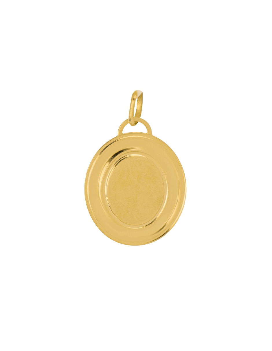 Medalla ovalada de oro amarillo 14 k 2