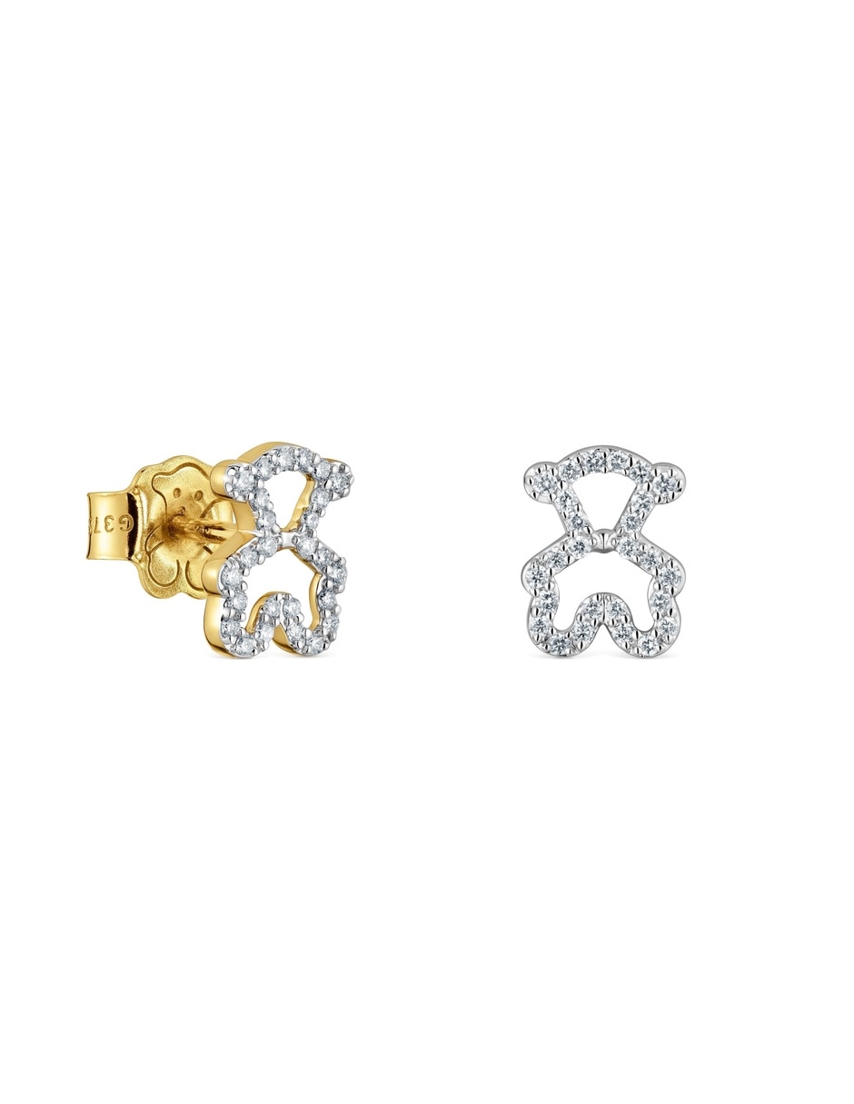 Aretes cortos de Oso Kaos de oro amarillo 1