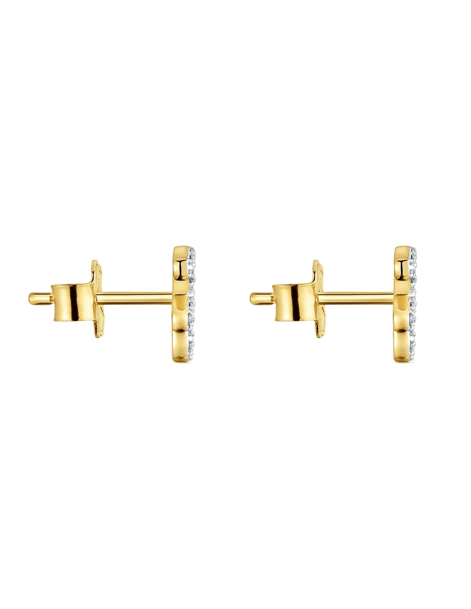Aretes cortos de Oso Kaos de oro amarillo 2