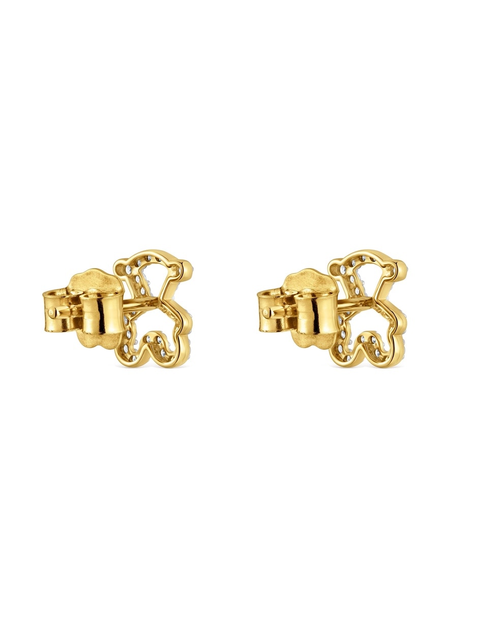 Aretes cortos de Oso Kaos de oro amarillo 4