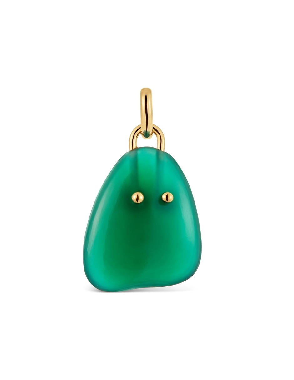 Dije Color Dots 18 K de plata rodonita baño de oro