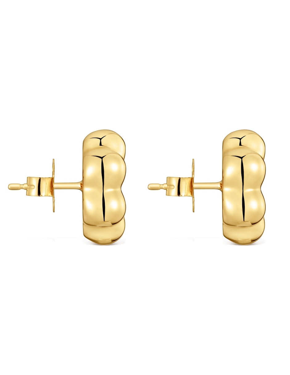 Aretes cortos Bold Motif de plata Vermeil con acabado baño de oro 2
