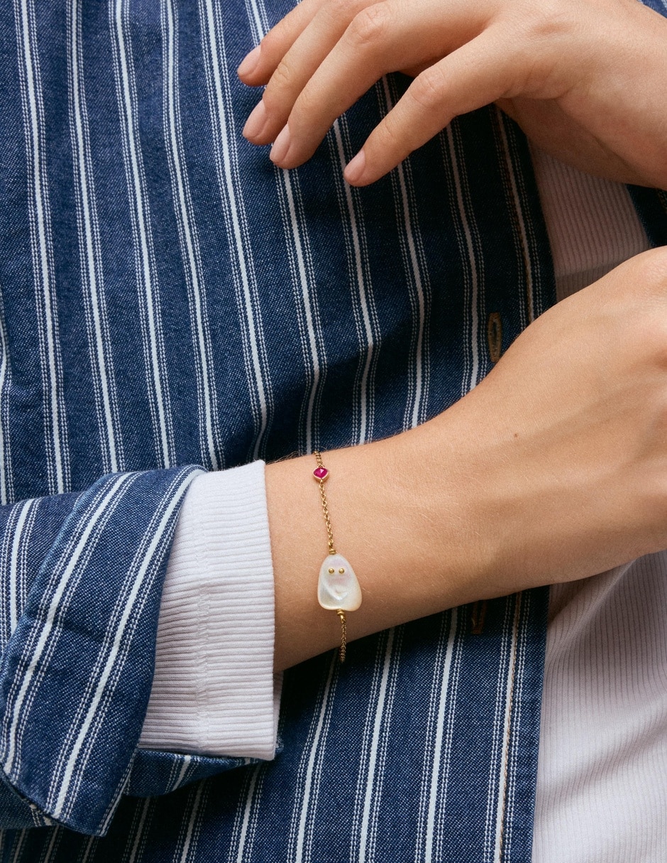 Pulsera de plata vermeil con rubí Tous Boo