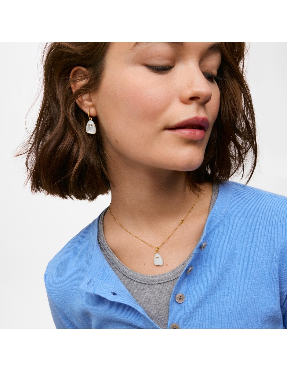 Aros de Fantasma Tous Boo de plata Vermeil con acabado baño de oro madre perla