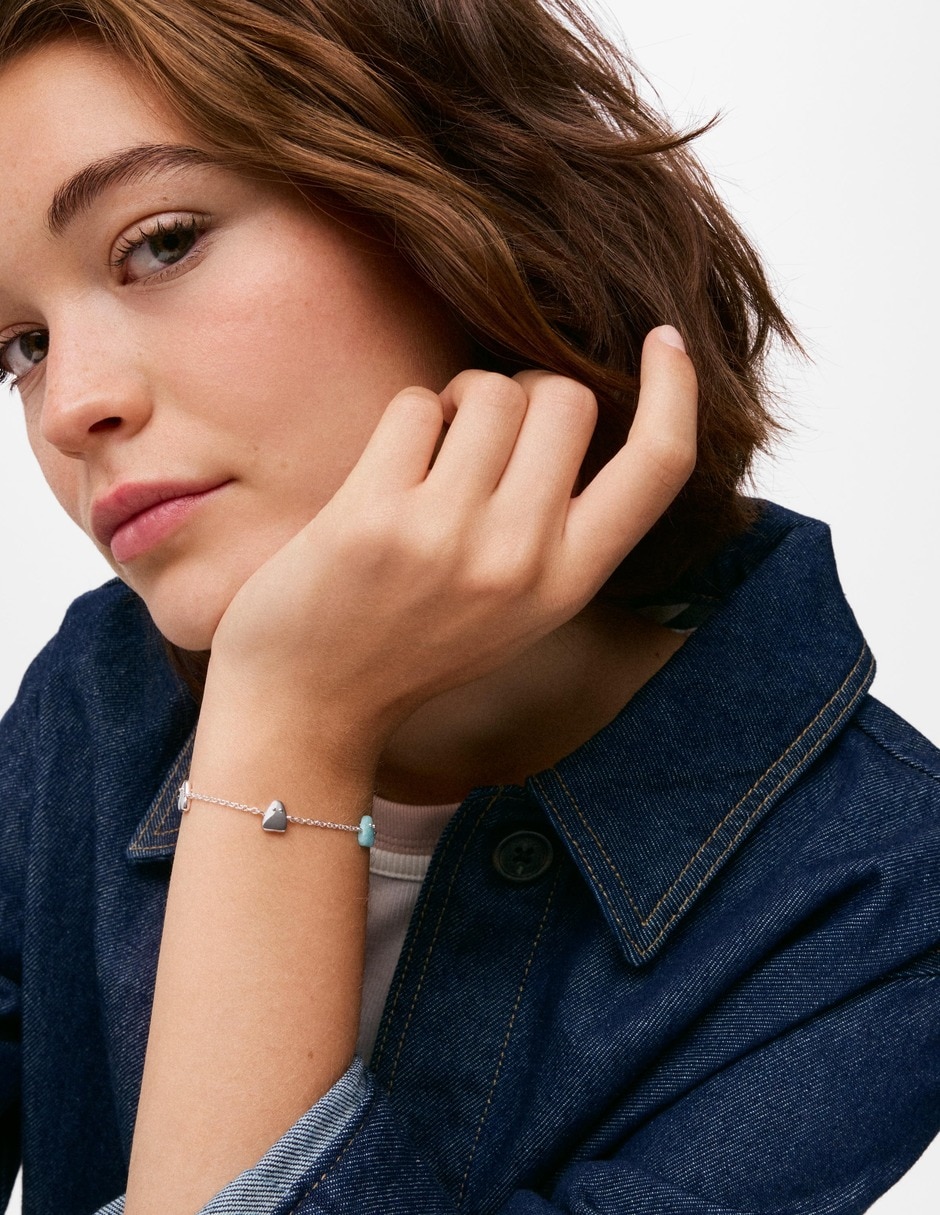 Pulsera de plata con amazonita boo acabado