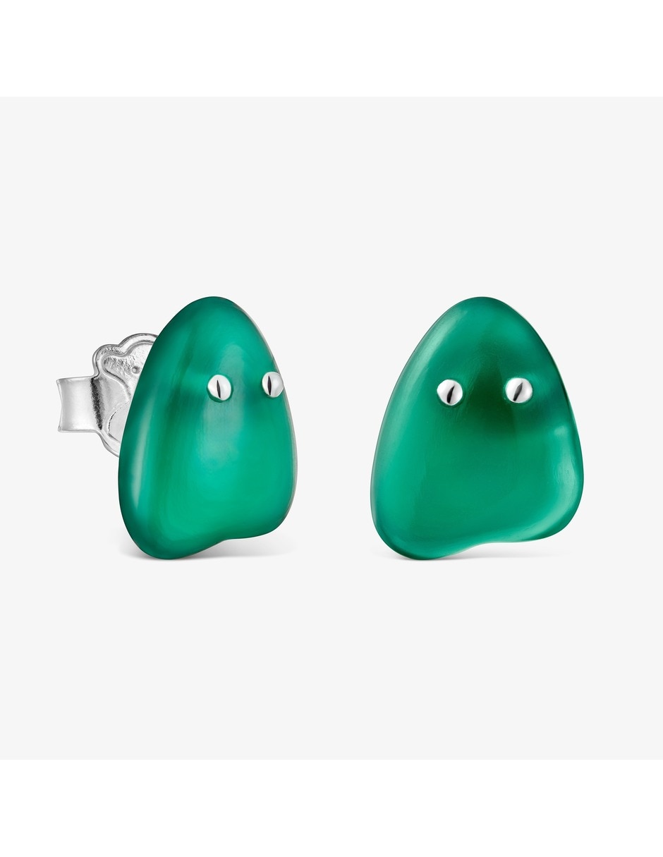 Aretes Boo de plata calcedonia