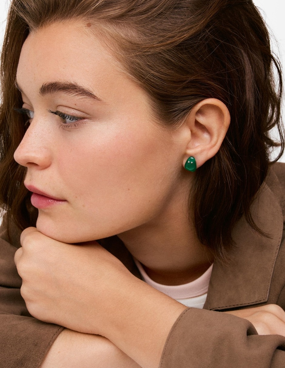 Aretes Boo de plata calcedonia