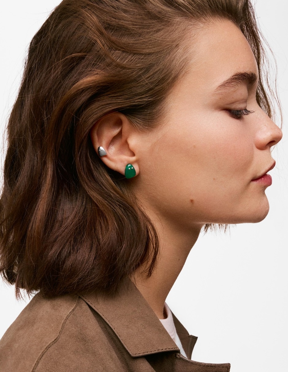 Aretes Boo de plata calcedonia