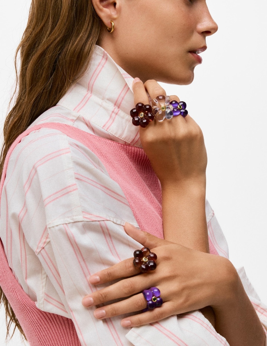 Anillo de flor bold motif 4