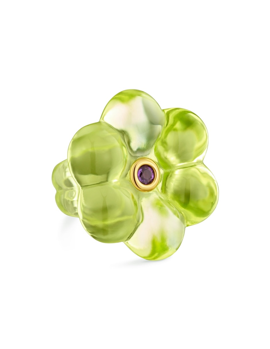 Anillo de flor bold motif amatista 2