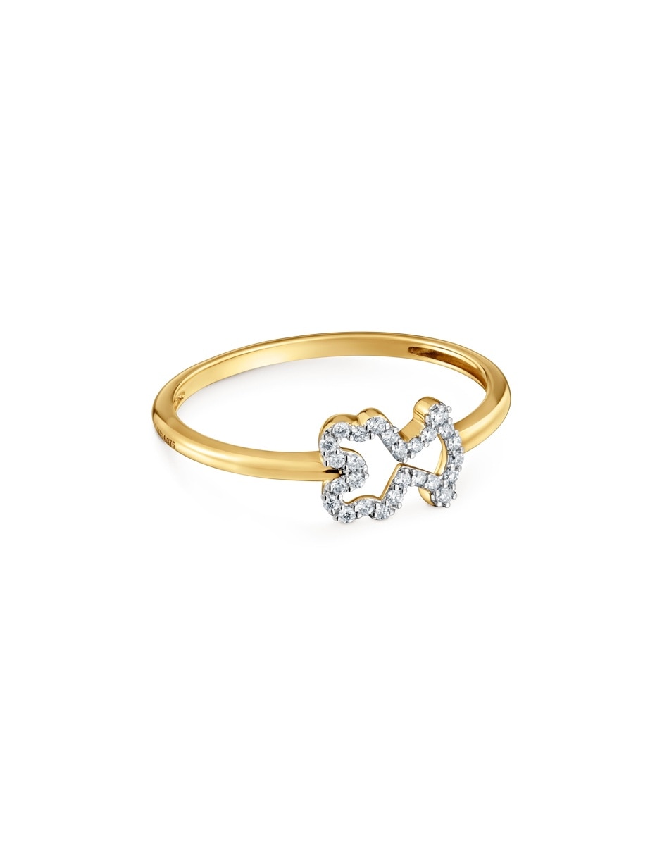 Anillo de oso kaos 9 k de oro diamante 2