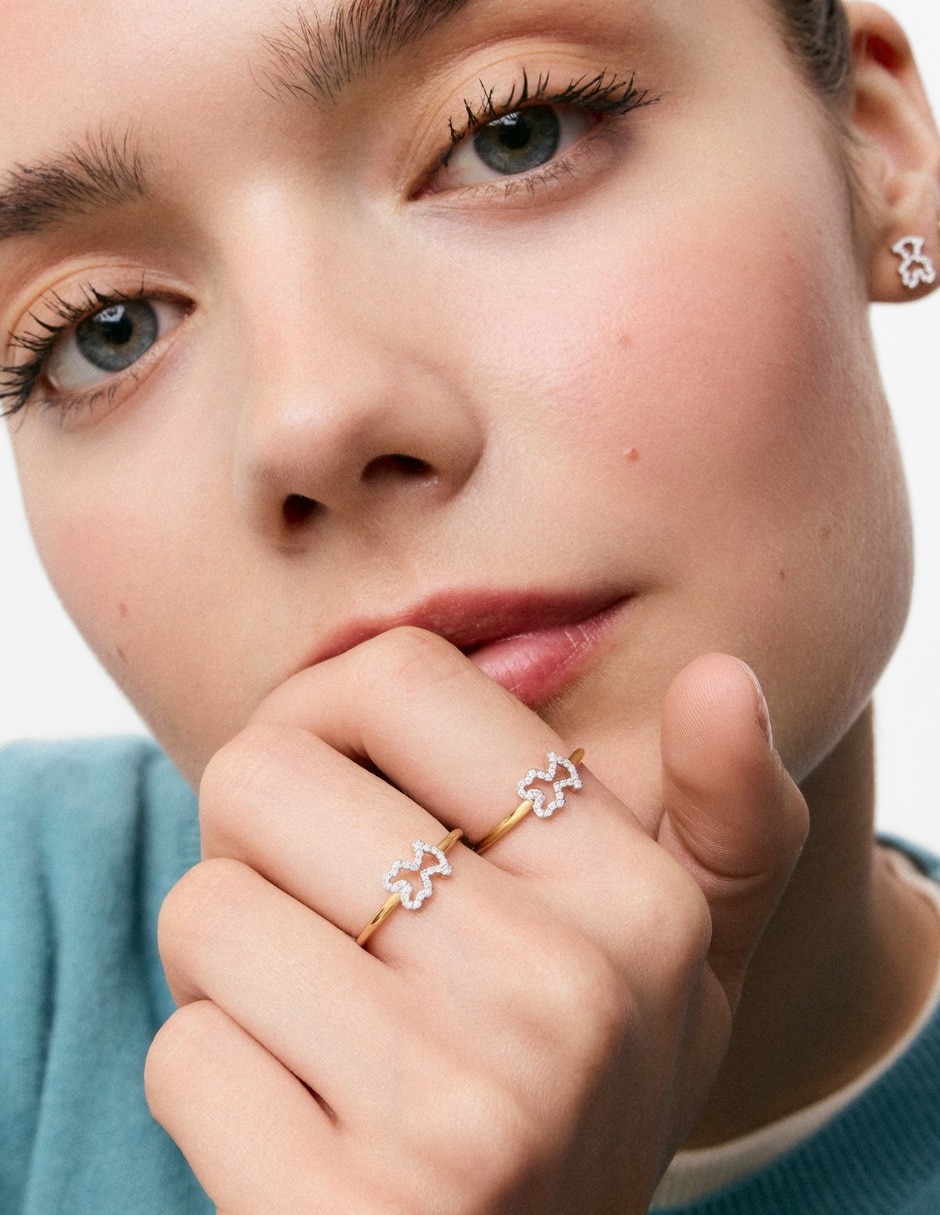 Anillo de oso kaos 9 k de oro diamante 3