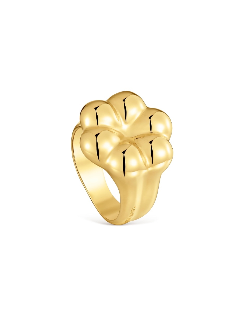 Anillo de flor bold motif 18 k de plata vermeil baño de oro