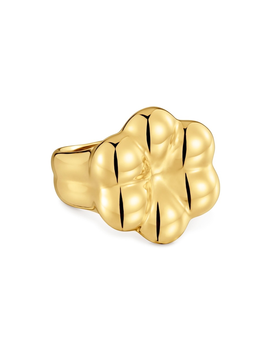 Anillo de flor bold motif 18 k de plata vermeil baño de oro 2