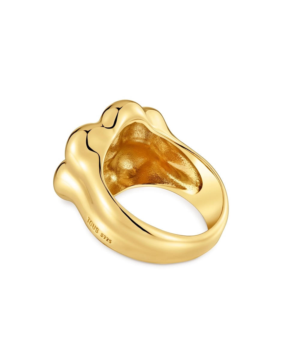 Anillo de flor bold motif 18 k de plata vermeil baño de oro 5
