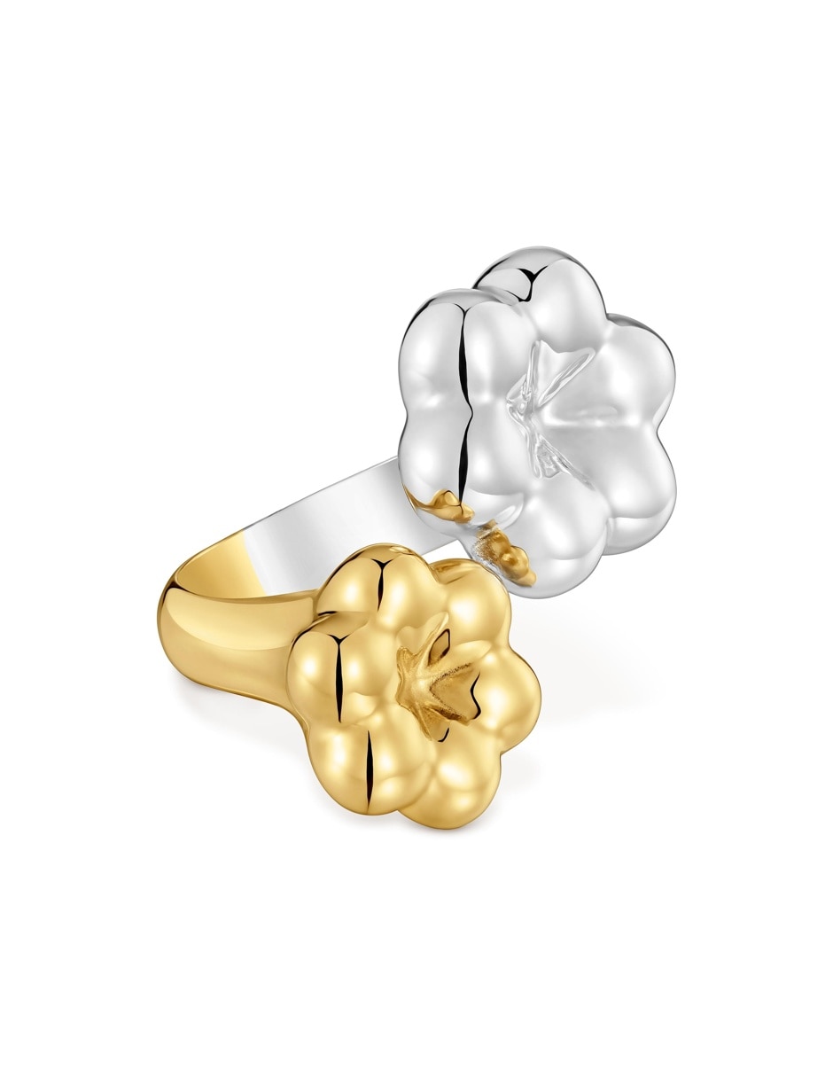 Anillo de flor bold motif 18 k de plata vermeil baño de oro 2