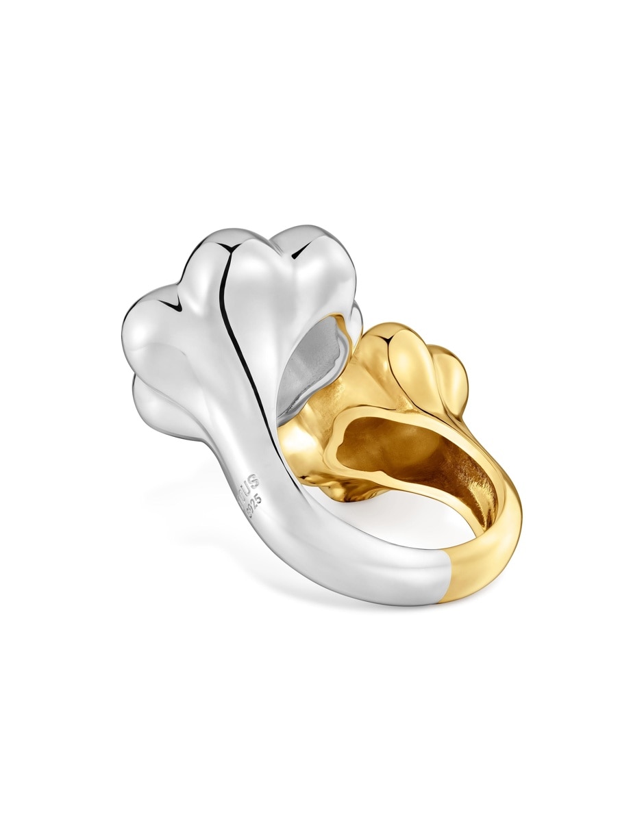 Anillo de flor bold motif 18 k de plata vermeil baño de oro 5