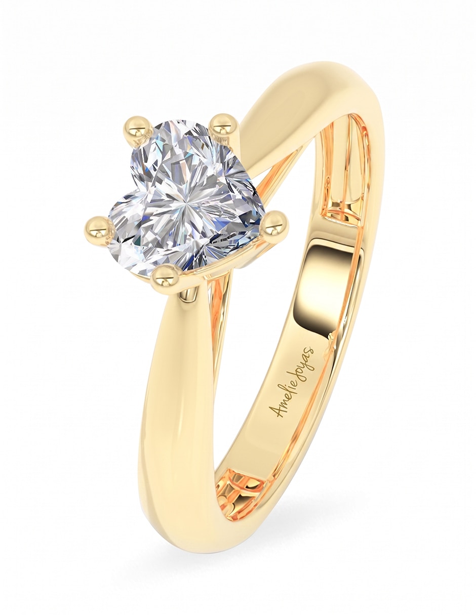 Anillo de compromiso de oro 14 K 3
