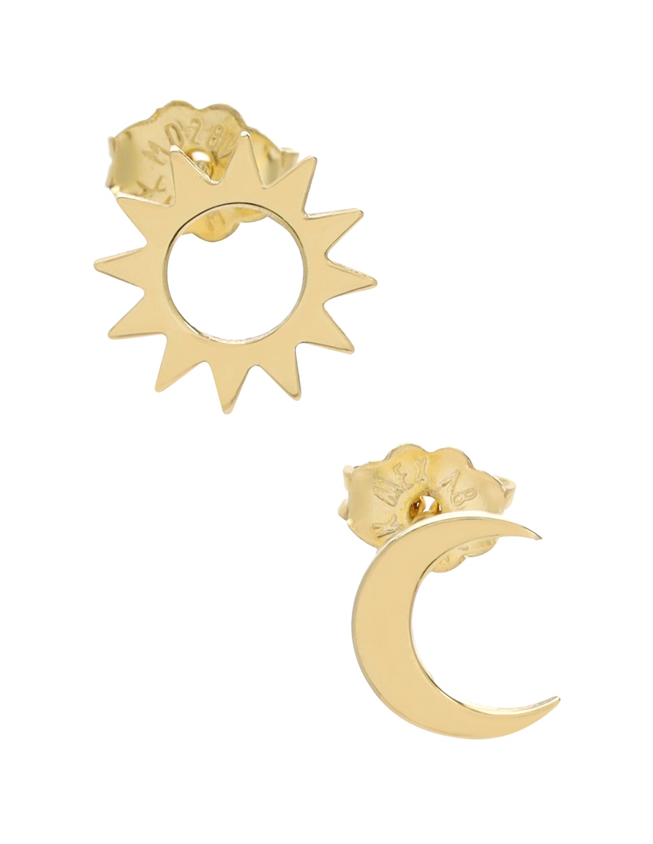 Broqueles de (si aplica) Luna No aplica SIN FAMILIA de Oro 14 K con acabado Espejo Sin gema