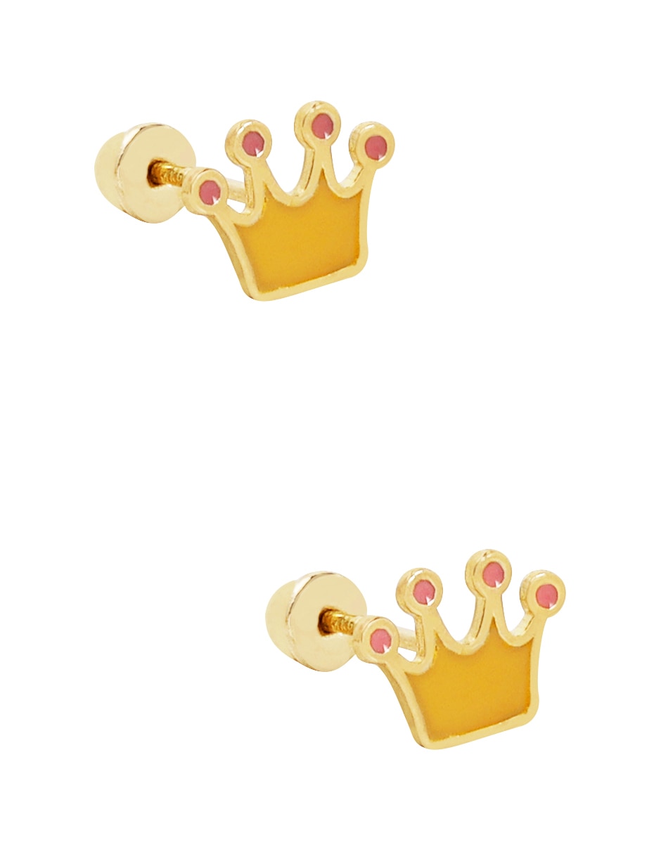 Broqueles de (si aplica) Corona No aplica SIN FAMILIA de Oro 14 K con acabado Esmaltado Sin gema 4