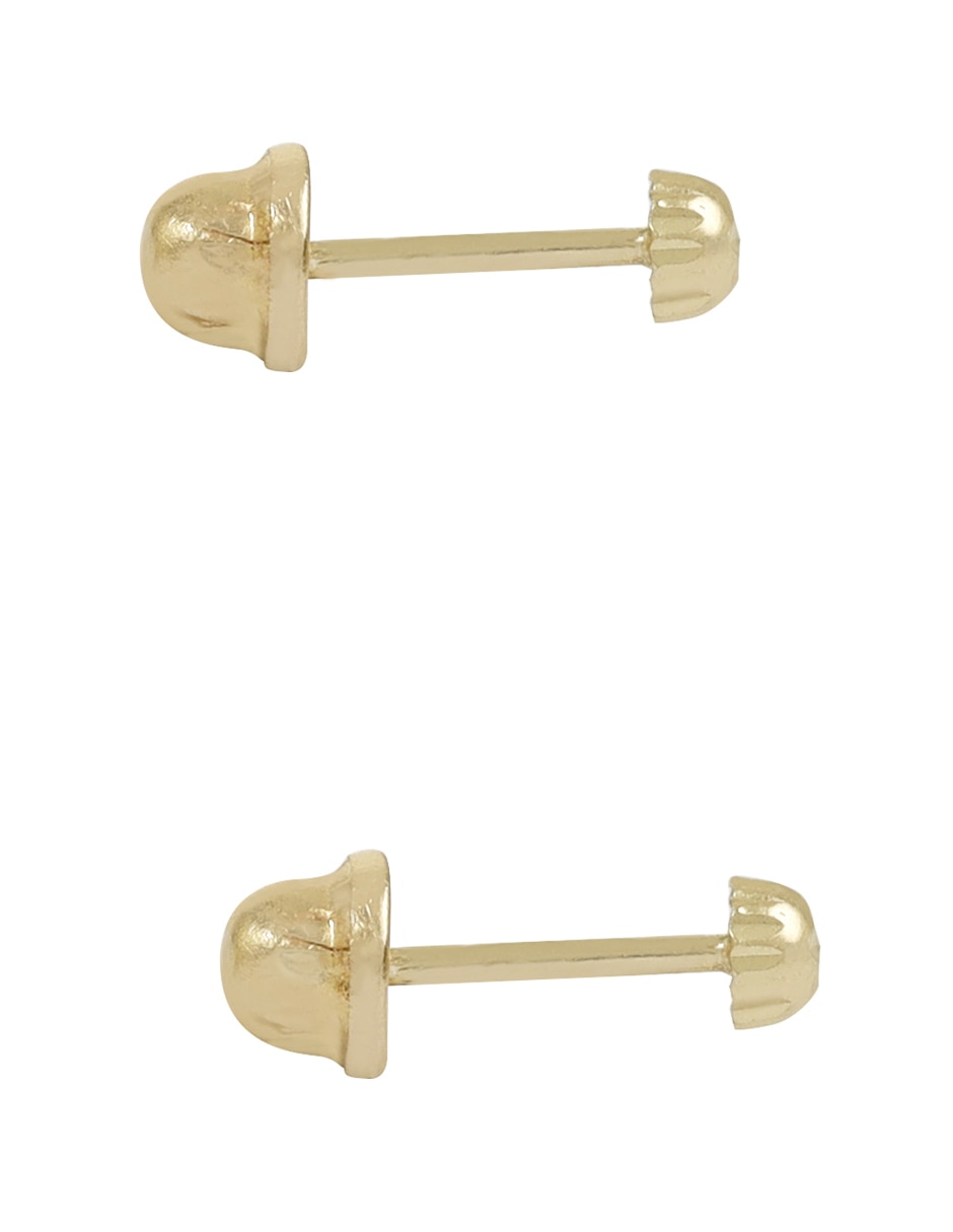 Broqueles de oro 14 k con acabado espejo 3