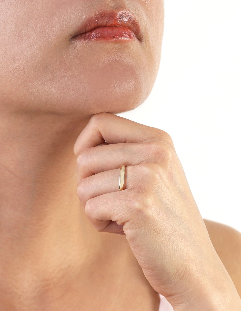 Argolla de oro 14 k zirconia