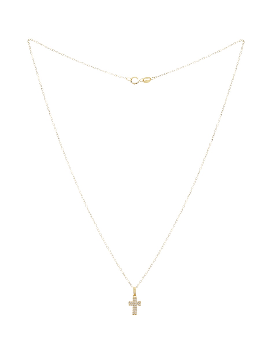Collar de cruz de oro 14 k 4