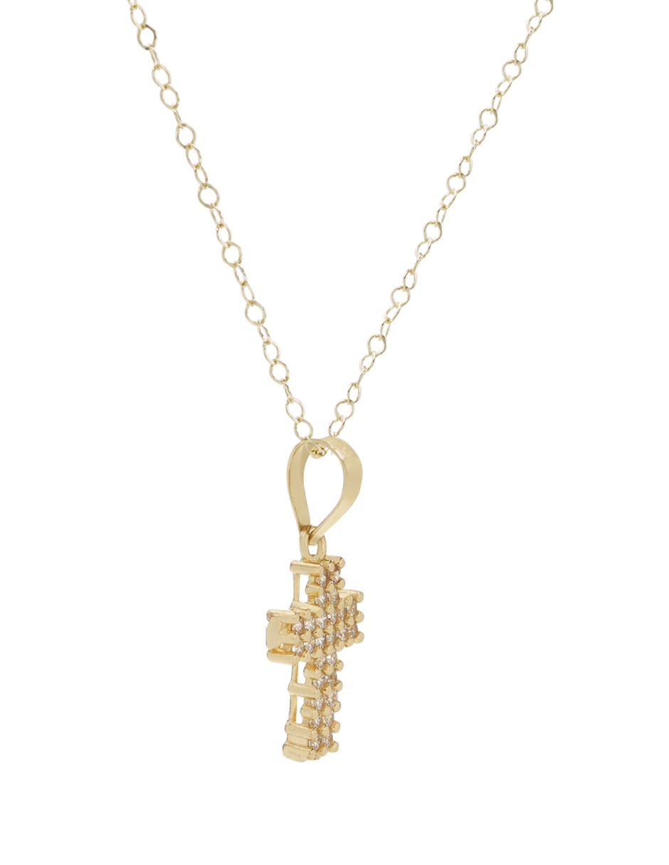 Collar de cruz de oro 14 k 3