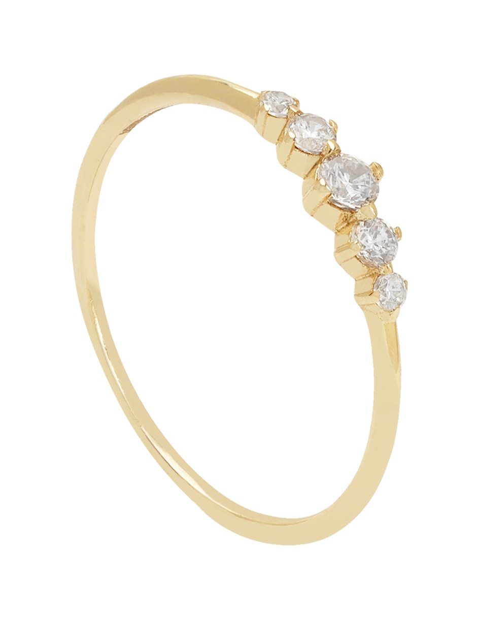Anillo 14 k de oro zirconia brillante 4