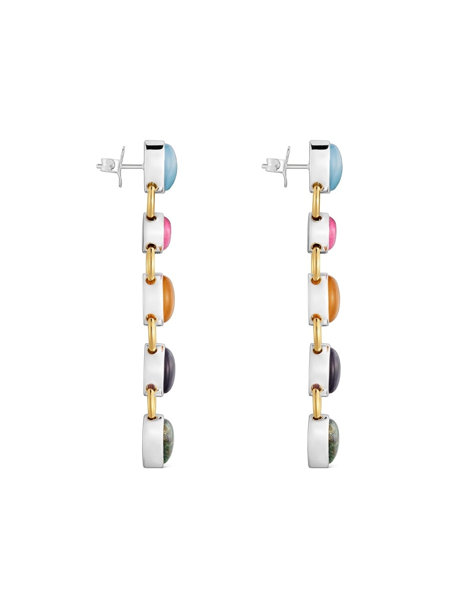 Arete individual de (si aplica) Irregular No aplica GEM POWER de Metal Sin kilataje con acabado Baño de oro Calcedonia 2