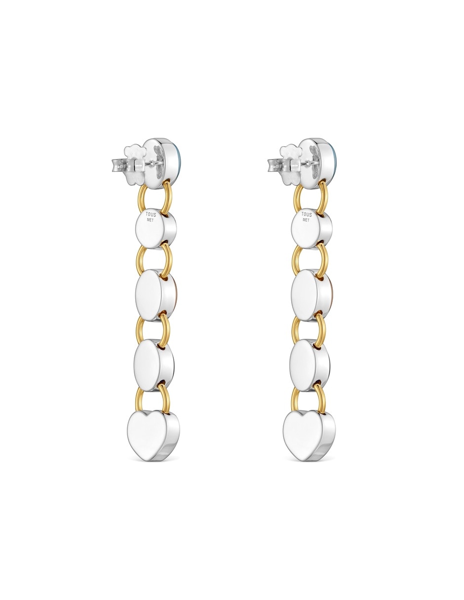 Arete individual de (si aplica) Irregular No aplica GEM POWER de Metal Sin kilataje con acabado Baño de oro Calcedonia 4