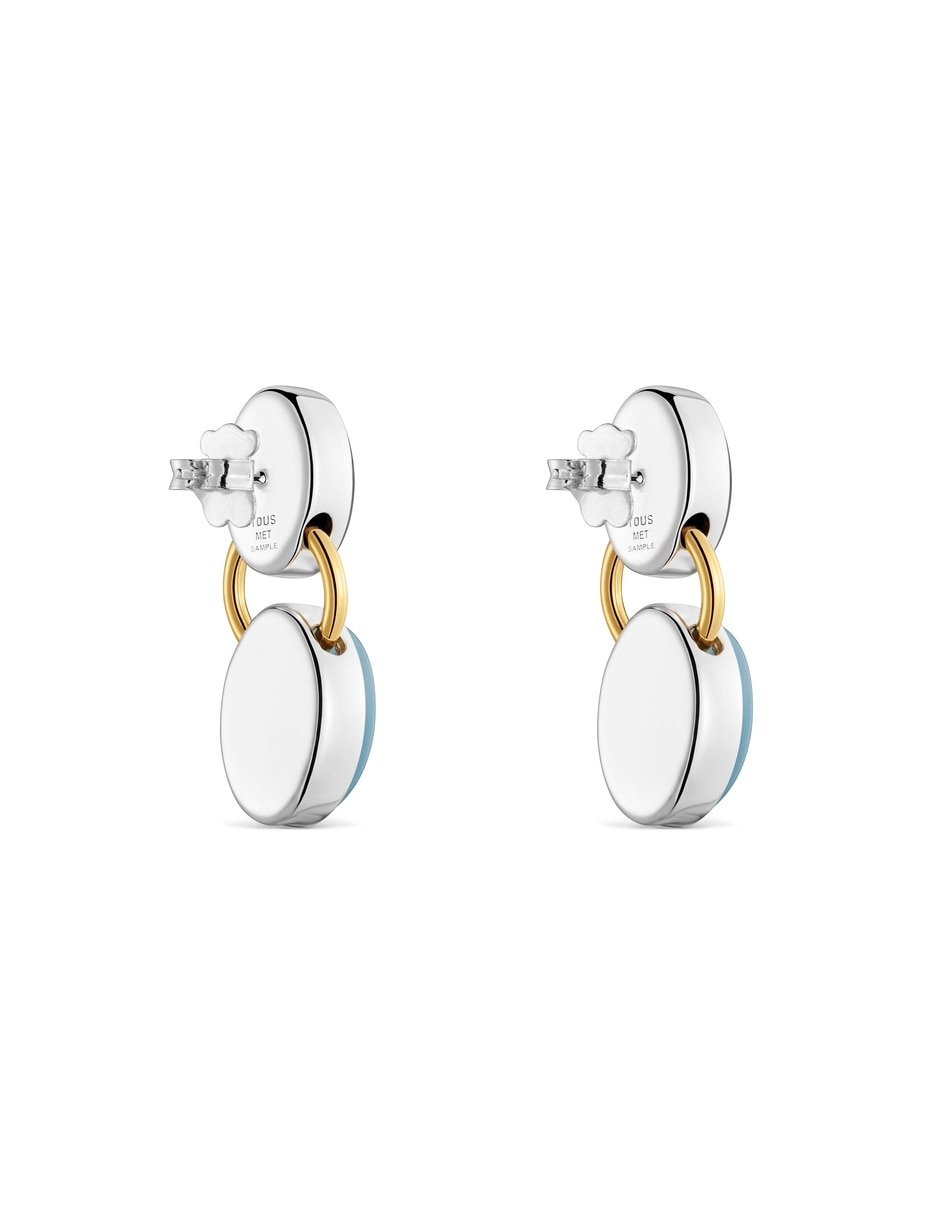 Arete individual de (si aplica) Irregular No aplica GEM POWER de Metal Sin kilataje con acabado Baño de oro Calcedonia 4