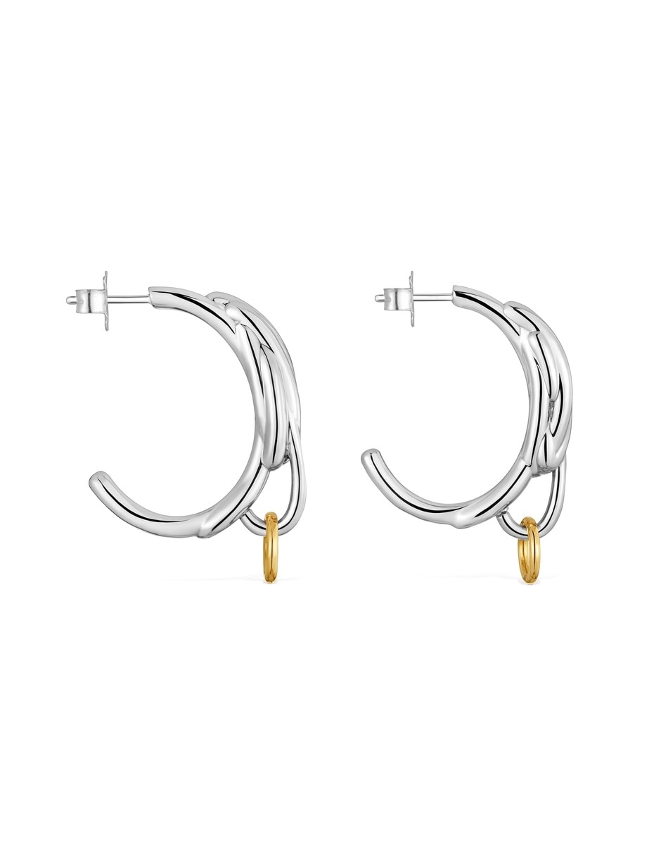 Arete individual lia con acabado baño de oro 5