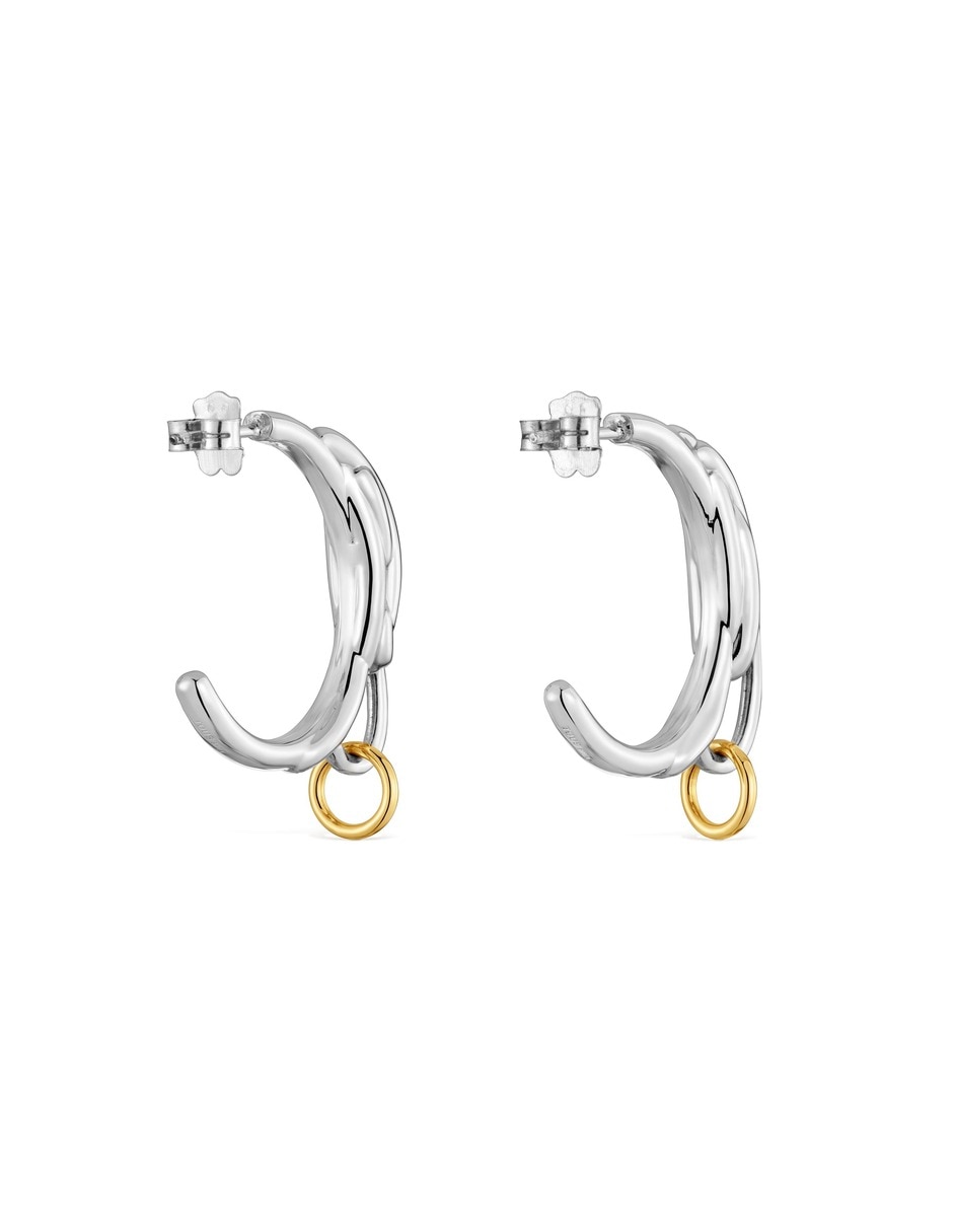 Arete individual lia con acabado baño de oro 2