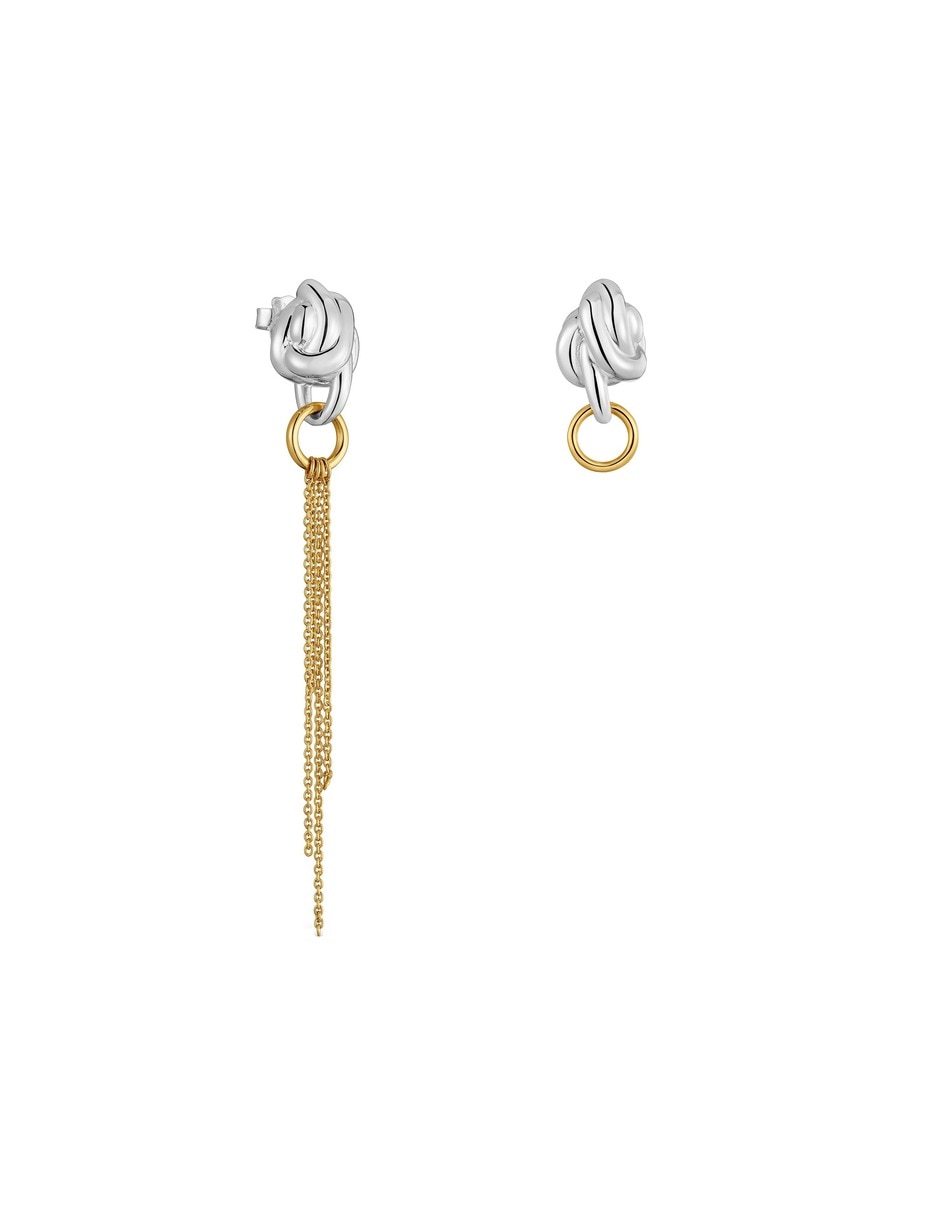 Arete individual lia con acabado baño de oro