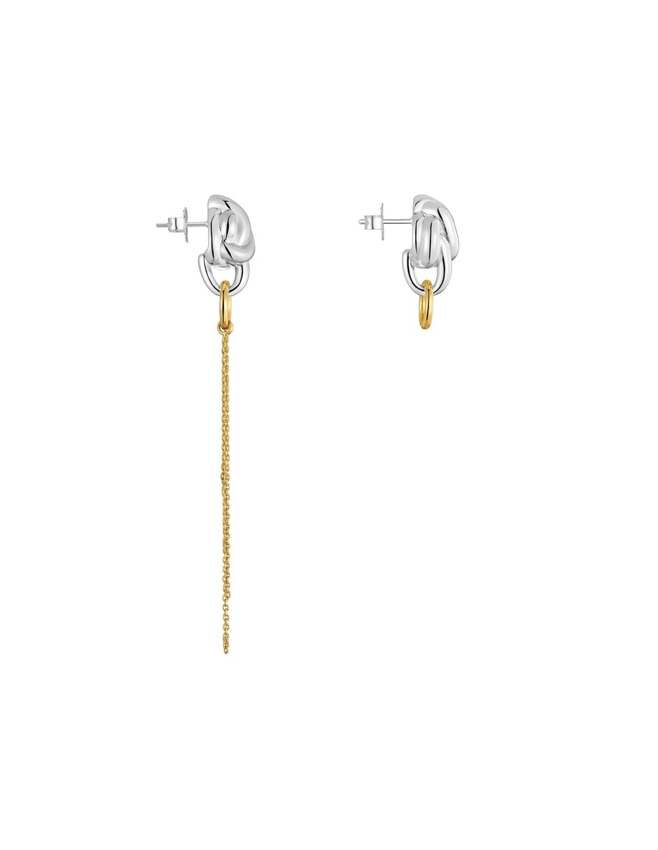 Arete individual lia con acabado baño de oro 5