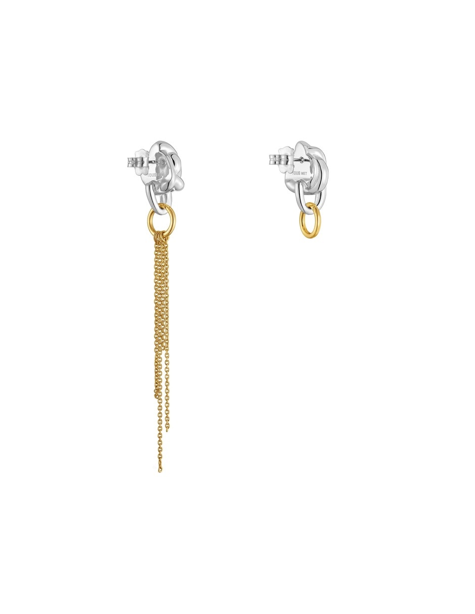 Arete individual lia con acabado baño de oro