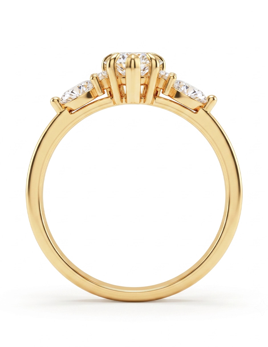 Anillo de compromiso de oro 14 k 4