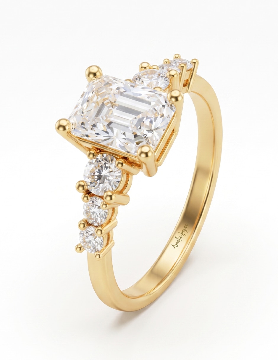Anillo de compromiso de Oro 14 k Sin colección Diamante de laboratorio 6